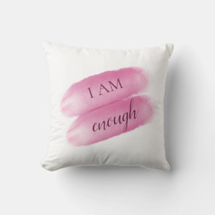 Simple Inspiring Quote I Am Enough Affirmation Throw Pillow