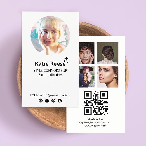 Simple Instagram Follow Me Photo Grid QR Code Business Card