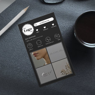 Simple Instagram Photo Collage Black Business Card