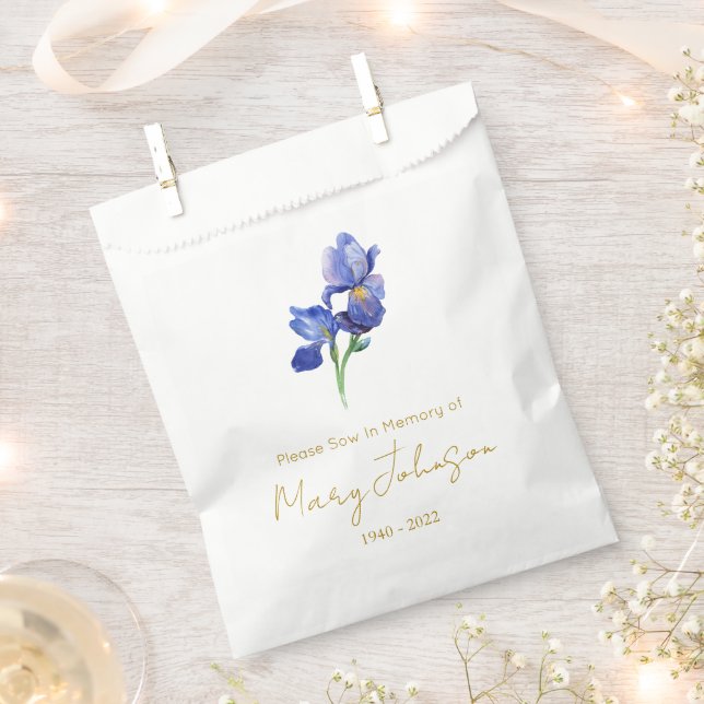 Simple Iris Seed packet Funeral  Favor Bag (Clipped)