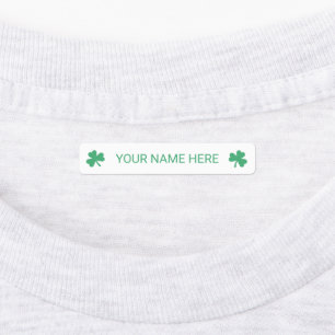 Simple Irish Shamrock Clothing Name Tags Kids' Labels
