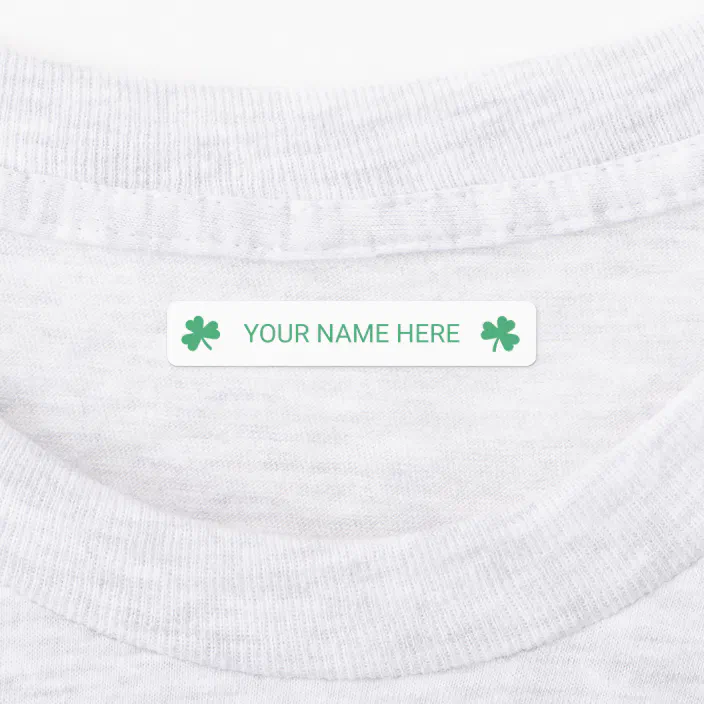 Simple Irish Shamrock Clothing Name s Kids Labels Zazzle Com