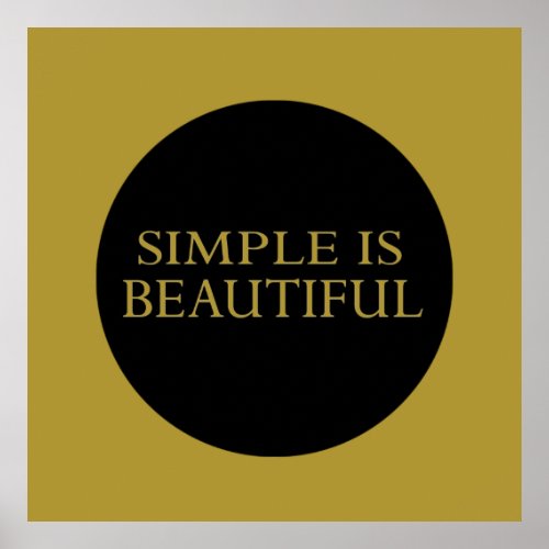 simple is beautiful poster