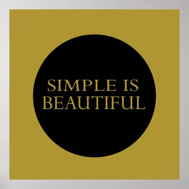 simple is beautiful poster (Front)