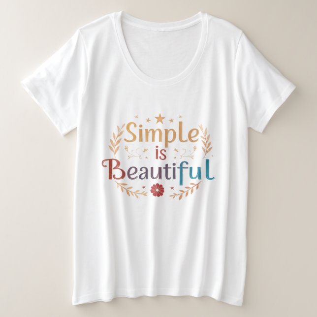 Simple is Beautiful – Women's Plus Size T-Shirt   (Design Front)
