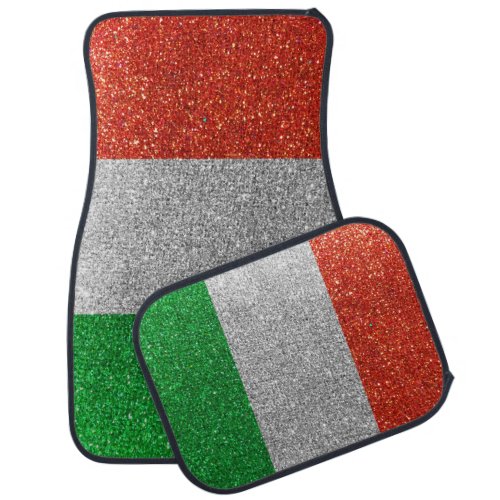 Simple Italian Flag Italy Glitter Bold Sparkle     Car Floor Mat