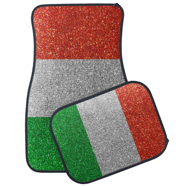 Simple Italian Flag Italy Glitter Bold Sparkle     Car Floor Mat (Set)