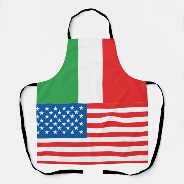 Simple Italian Italy American Pride Flags Apron (Front)