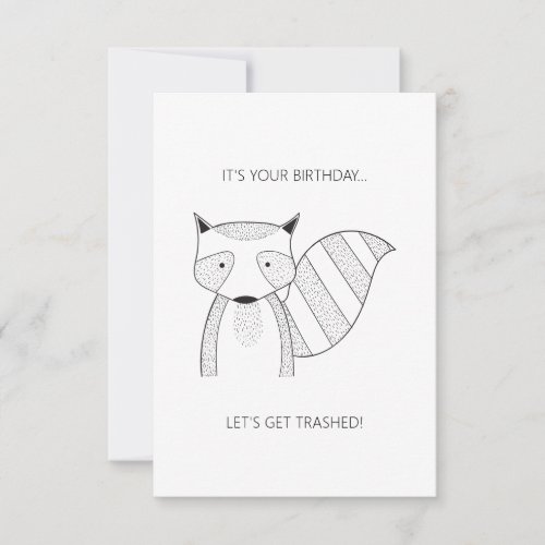 Simple Its Your Birthday Raccoon Card