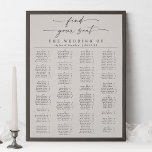 Simple Ivory Alphabetical Wedding Seating Chart<br><div class="desc">Simple Elegant Ivory Off-White Alphabetical Wedding Seating Chart sign, with alphabetical seating arrangement - in beautiful handwriting script and your personalized text. A stylish yet simple formal design in any background color you choose. Just click the edit using design tool link, shown under the text personalization area on the right,...</div>