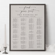 Simple Ivory Alphabetical Wedding Seating Chart