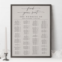 Simple Ivory Alphabetical Wedding Seating Chart