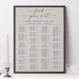 Simple Ivory Alphabetical Wedding Seating Chart