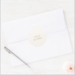 Simple Ivory and Gold Modern Wedding Classic Round Sticker<br><div class="desc">Modern wedding stickers featuring a clean and simple design with a bold font.</div>
