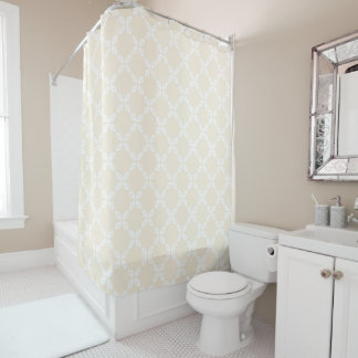 Simple ivory beige shower curtain