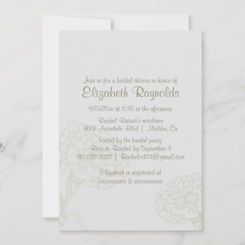 Simple Ivory Bridal Shower Invitations