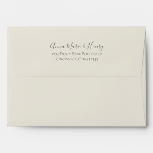 Simple Ivory Cream Minimalist Calligraphy  Envelope