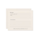 Simple Ivory Cream Personalized Recipe Card