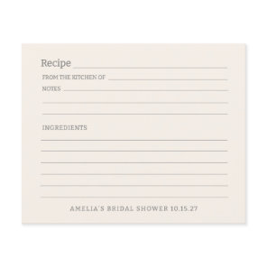 Simple Ivory Cream Personalized Recipe Card
