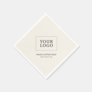 Simple Ivory Custom Business Logo Promotional Napkins