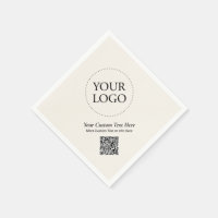 Simple Ivory Custom Business Logo QR Code