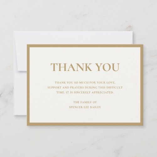 Simple Ivory Gold Traditional Sympathy Funeral
