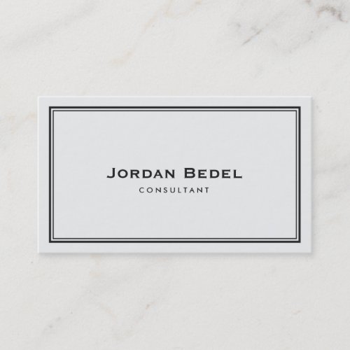 Simple Ivory Gray Classic Professional Business Card