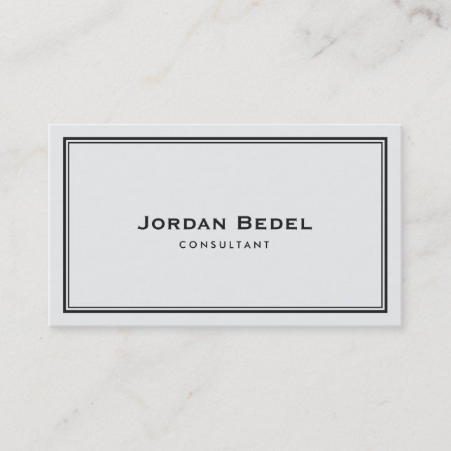 Simple Ivory Gray Classic Professional Business Card (Front)