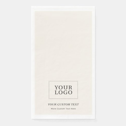 Simple Ivory Grey Custom Business Logo Promotional Paper Guest Towels