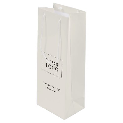 Simple Ivory Minimal Business Logo Wine Paper Bag