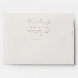 Simple Ivory Minimalist A7 5x7 Wedding Envelope | Zazzle