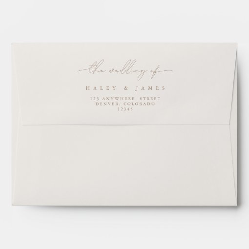 Simple Ivory Minimalist A7 5x7 Wedding Envelope | Zazzle