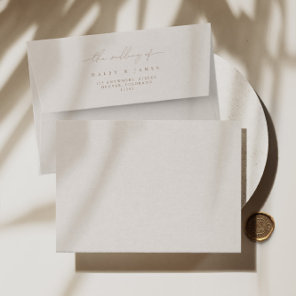 Simple Ivory Minimalist A7 5x7 Wedding Envelope