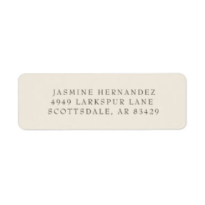 Simple Ivory Serif Font Business Return Address Label