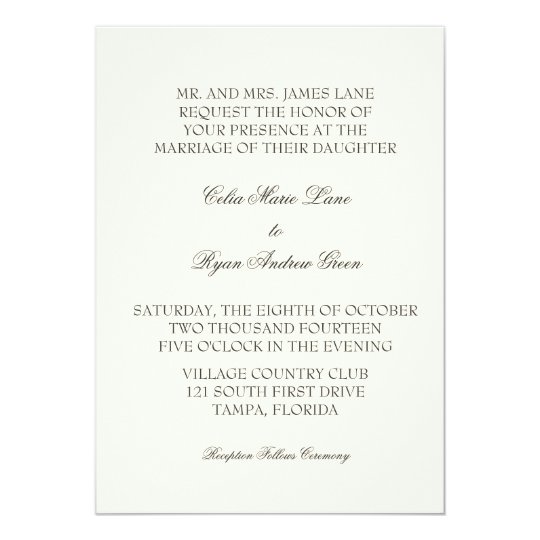 Simple Ivory Wedding Invitation | Zazzle.com