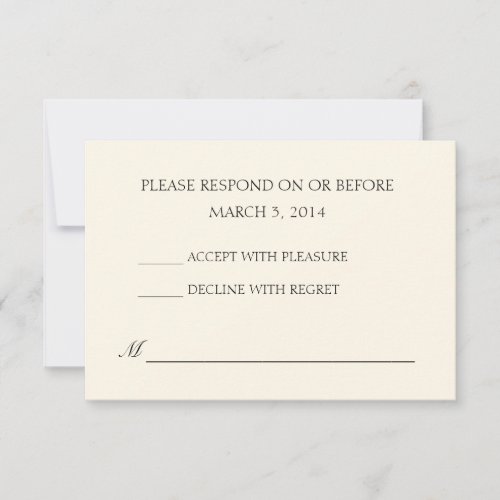 Simple Ivory Wedding RSVP