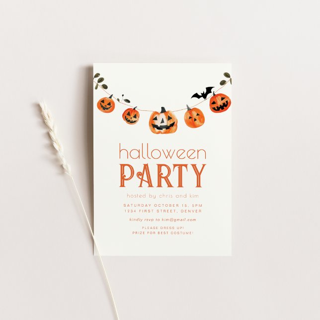 Simple Jack o Lantern Halloween Party Invitation (Creator Uploaded)