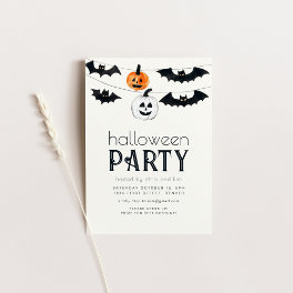 Simple Jack o Lantern Halloween Party Invitation