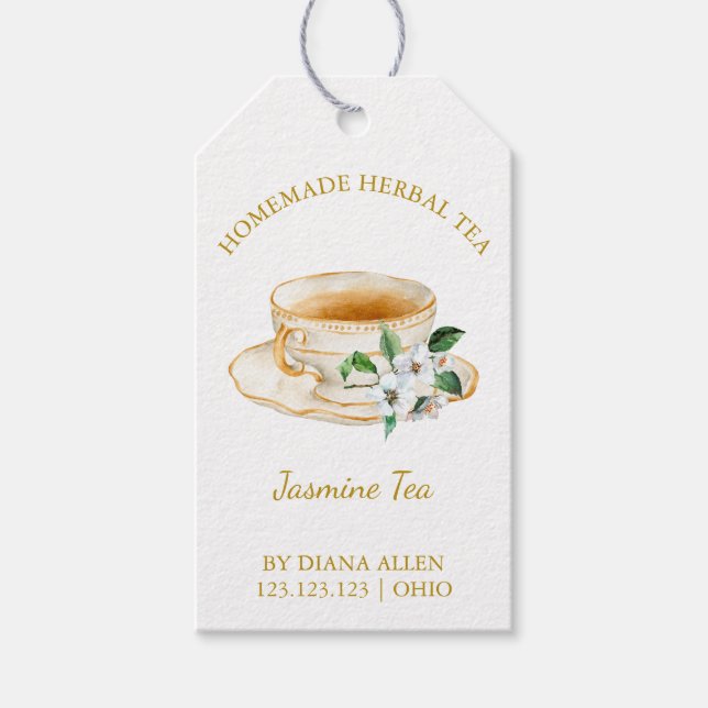 Simple Jasmine Tea Hang Tag  (Front)