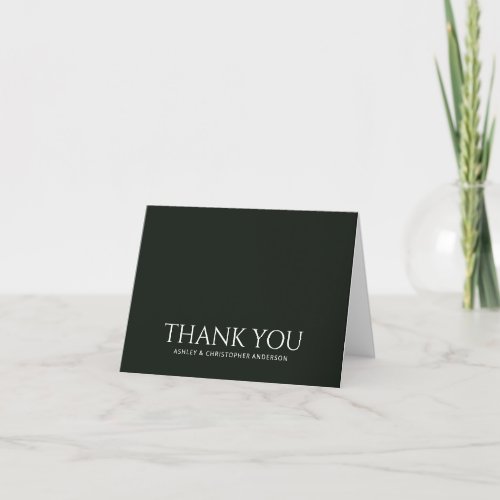 Simple Jet Black Thank You Card
