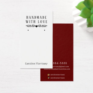 Simple Jewelry Earring Display Burgundy Card