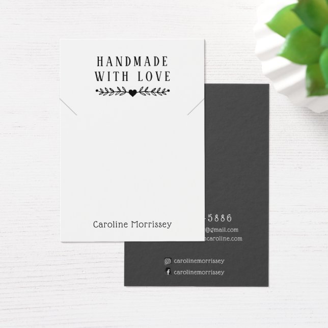 Simple Jewelry Necklace Display Gray Card (Desk)