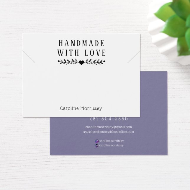 Simple Jewelry Necklace Display Purple Card (Desk)