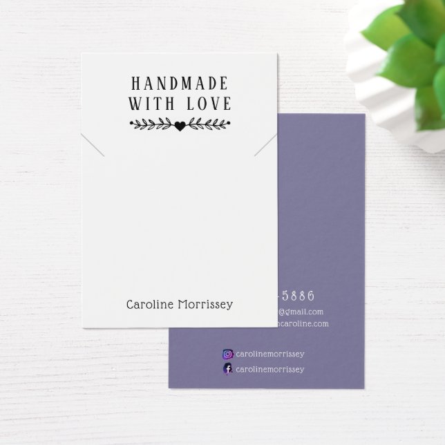 Simple Jewelry Necklace Display Purple Card (Desk)