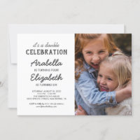 Simple Joint Photo Birthday Party Invitation