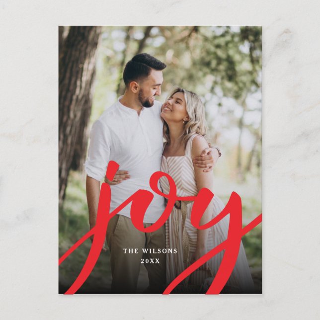 Simple Joy Christmas Photo Postcard (Front)
