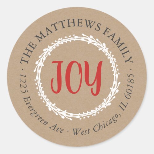 Simple Joy Kraft Round Return Address Label