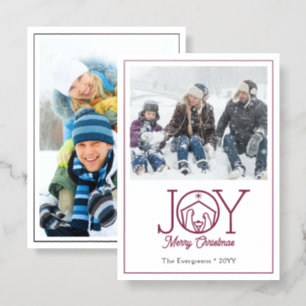 Simple JOY Nativity Christmas Letterpress Card