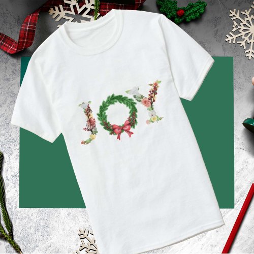 Simple joy typography script Christmas matching T_Shirt