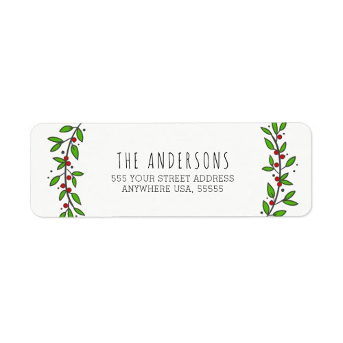 Simple Joy Wreath Modern Christmas Label